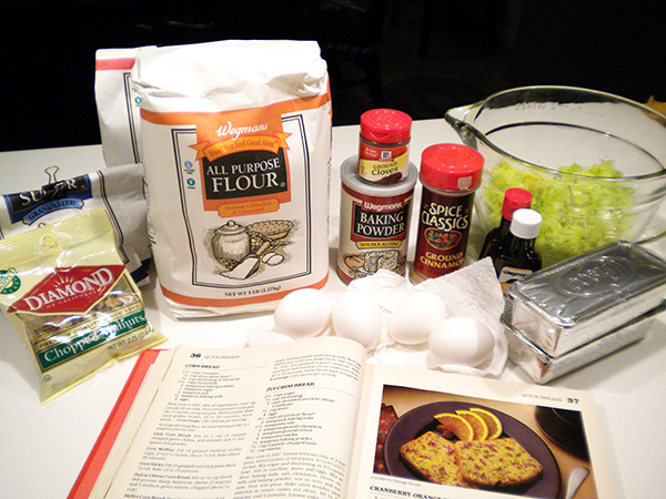 Zucchini Bread Prep Gather Ingredients for Recipe