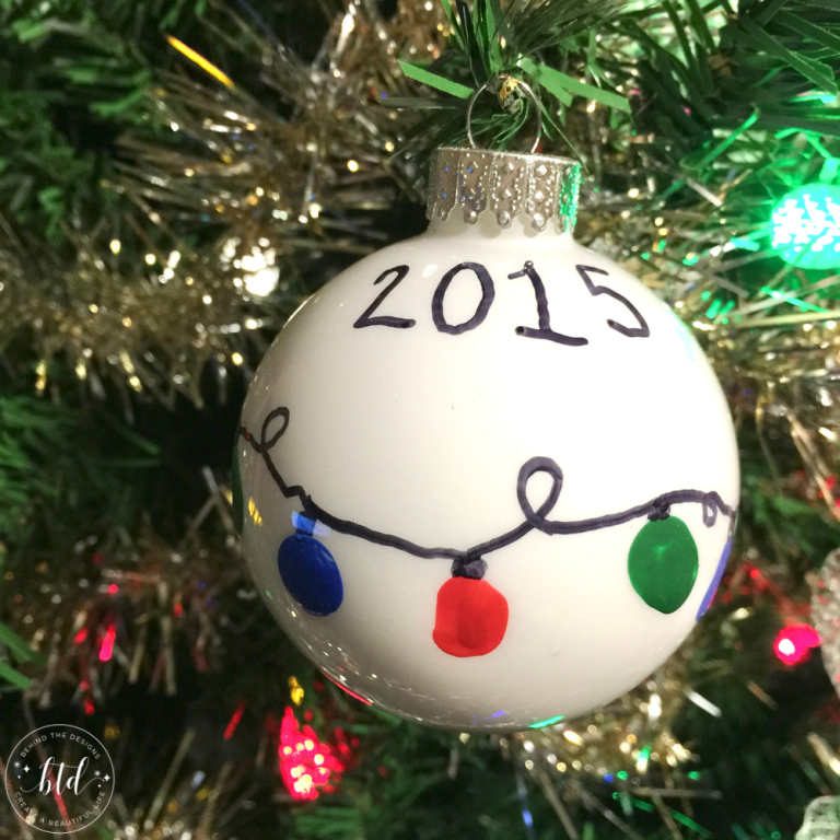 DIY Kid’s Fingerprint Christmas Lights Ornament
