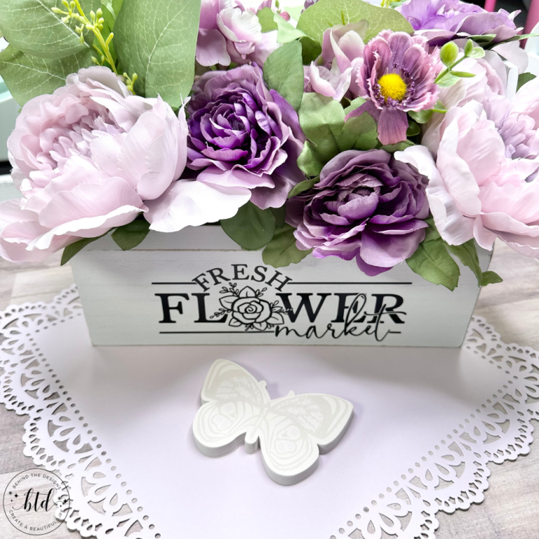 Fresh Flower Market Wooden Toolbox Decor Using Cricut
