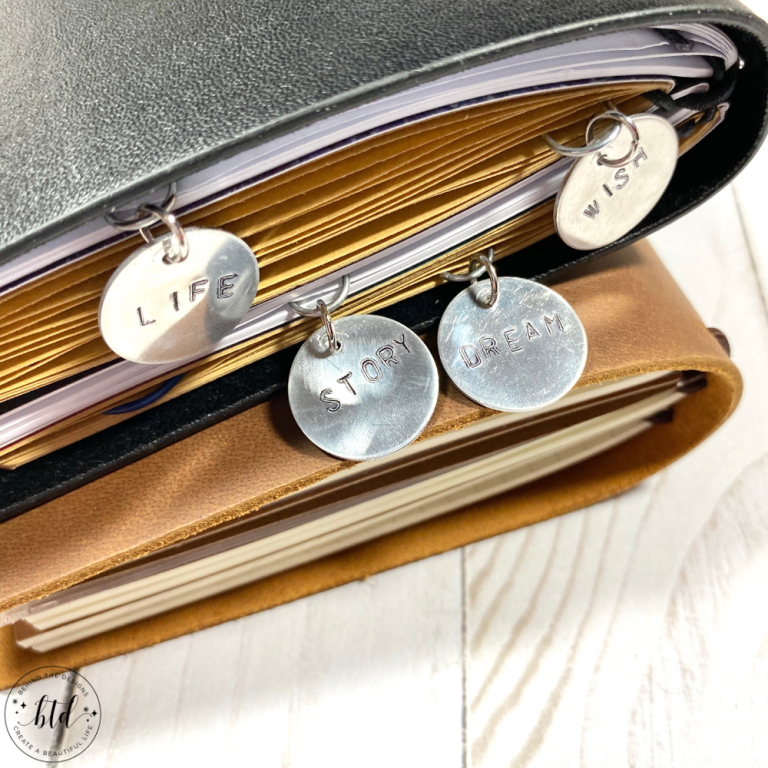 Aurora Galaxy Travelers Notebook Setup with Hand Stamped Tags