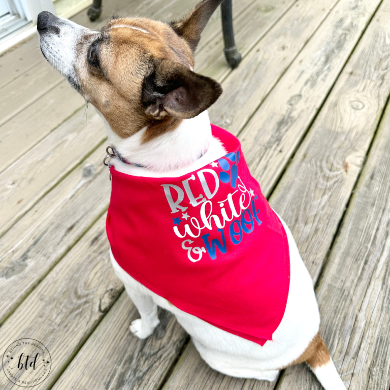 DIY Patriotic Pup Dog Bandana Personalized With Cricut