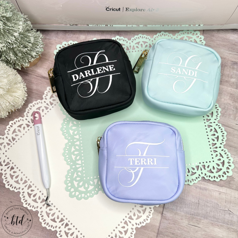 Personalized Monogram Pouch Gift Idea Using Cricut Iron-On