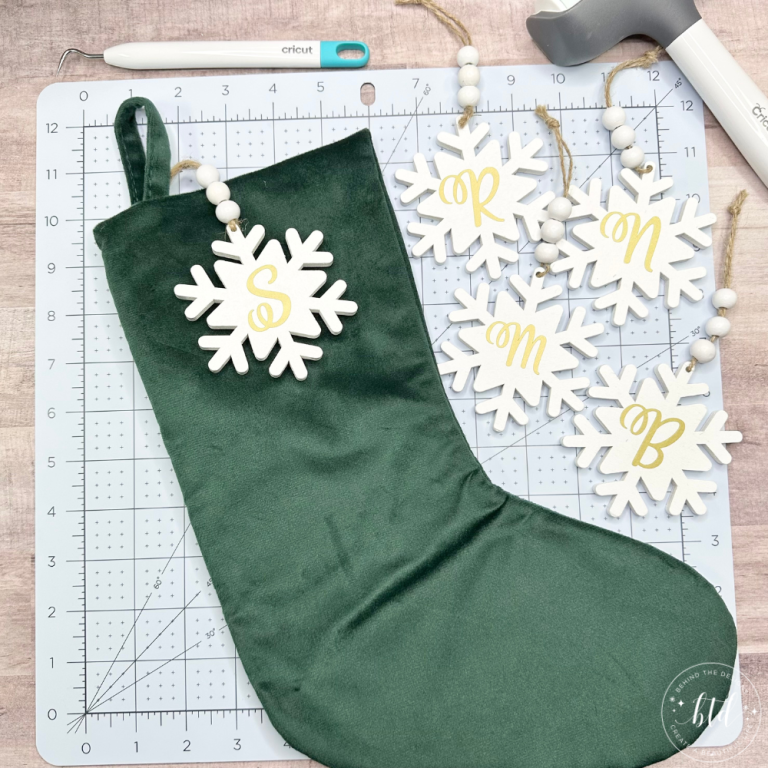 Personalized Snowflake Initial Stocking Tags Using Cricut